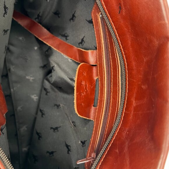 Saki Red Zip Faux Leather Shoulder Bag | Classic Style - Picture 6 of 12